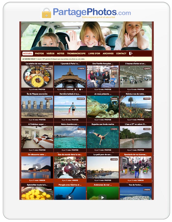 Partage photos de famille sécurisé